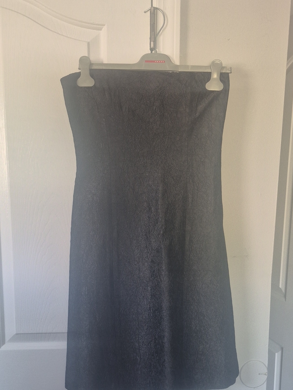 Women's Charcoal Strapless Cocktail Dress with Subtle Texture